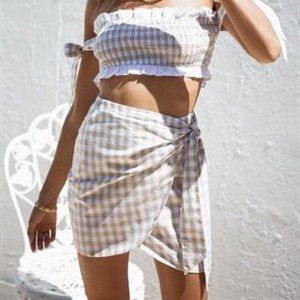 SABO SKIRT gingham wrap skirt